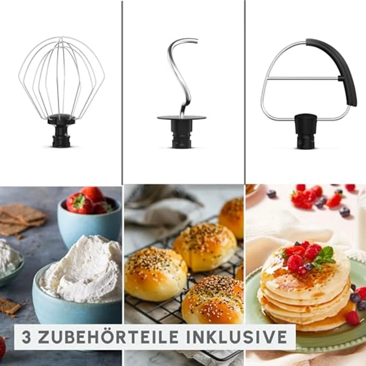 Tefal QB140A Bake Easy, Küchenmaschine mit 500 W, 3,5 l Schüssel, 12 Geschwindigkeiten + Pulse, planetarisches Rührsystem – Bild 7