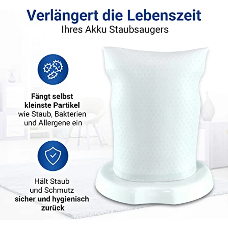 VIOKS Schmutzfilter Set 2Stk für Vorwerk Kobold VC100, Staub- und Allergiefilter, 70mm x 70mm x 75mm – Bild 3