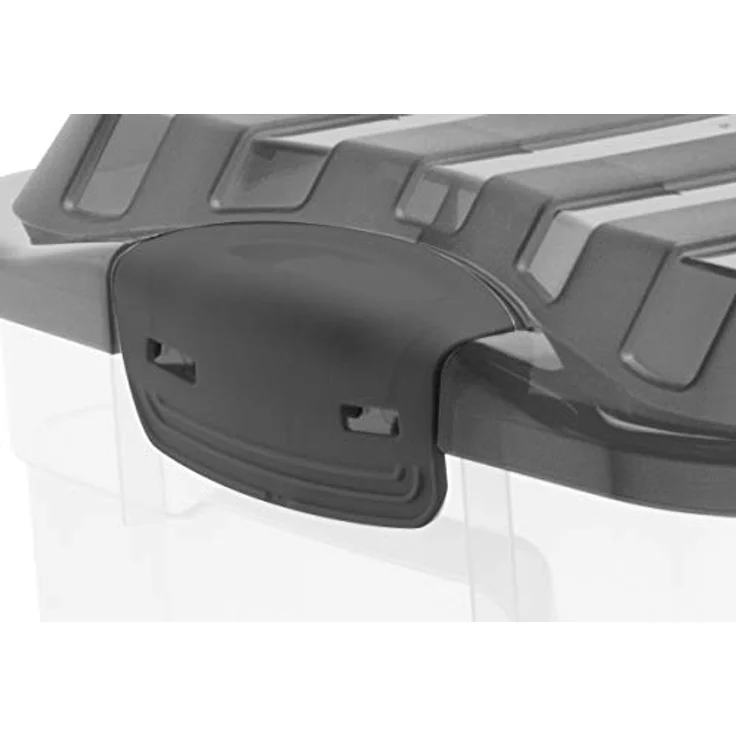 Rotho Roller 6 Aufbewahrungsbox 57l mit Deckel und Rollen, Kunststoff (PP) BPA-frei, transparent/anthrazit, 57l (59,5 x 40,0 x 37,0 cm) – Bild 5