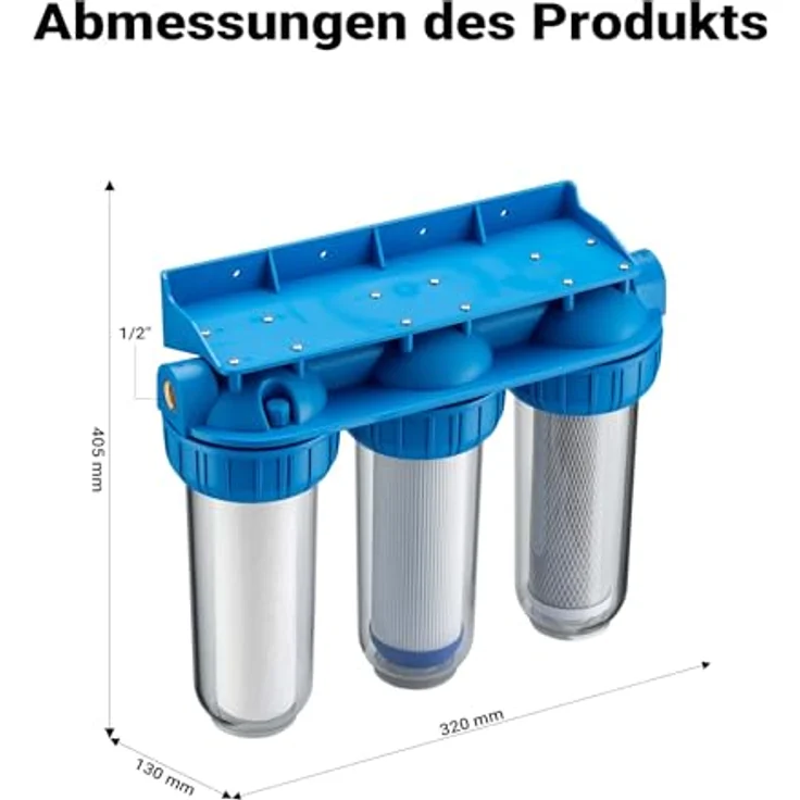 Naturewater NW-BR10B4 3-Stufenfilter 20.67 mm (1-2') Sedimentfilter Aktivkohleblock Aktivkohlegranul – Bild 4