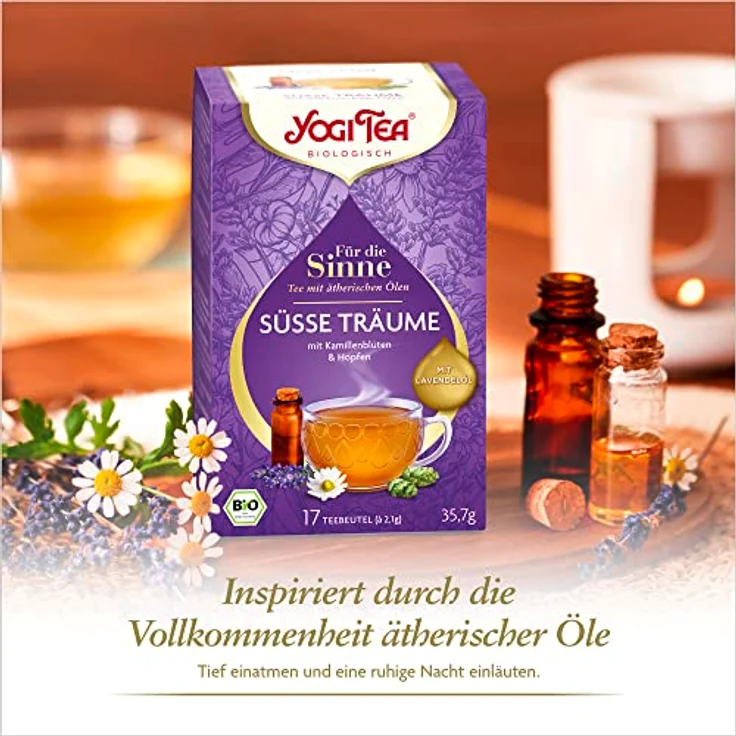 Yogi Tea Für die Sinne - Süße Träume Bio, Kräutertee zur Entspannung, 42 g – Bild 2
