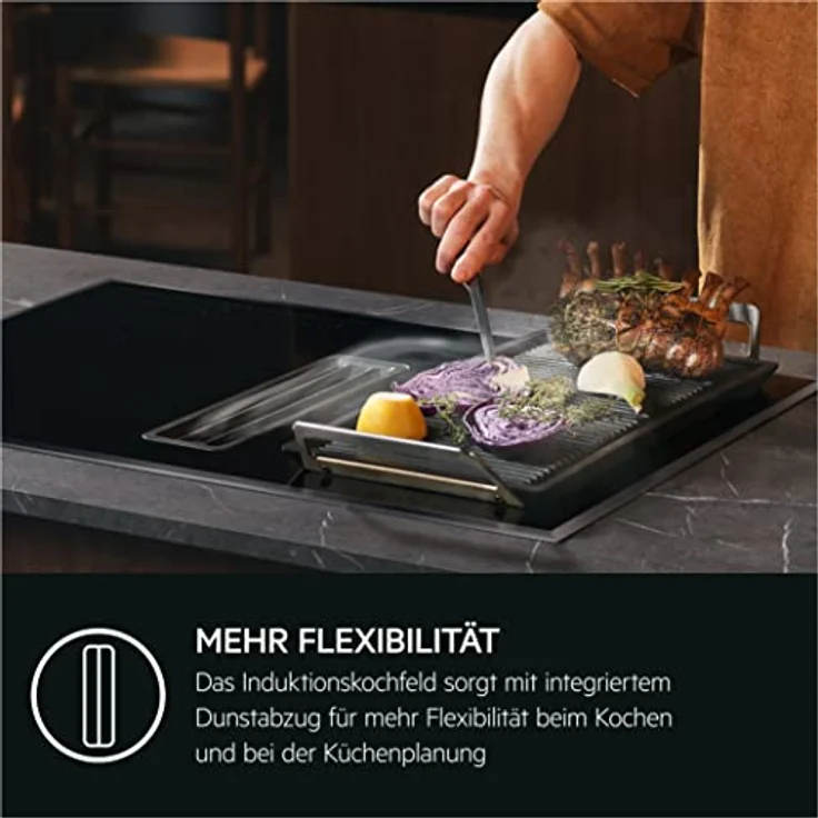 AEG COLI84COXB Autarkes Kochfeld mit integriertem Dunstabzug / 80cm / Induktion / Auto-Funktion / Bridge-Funktion / Umluft – Bild 2