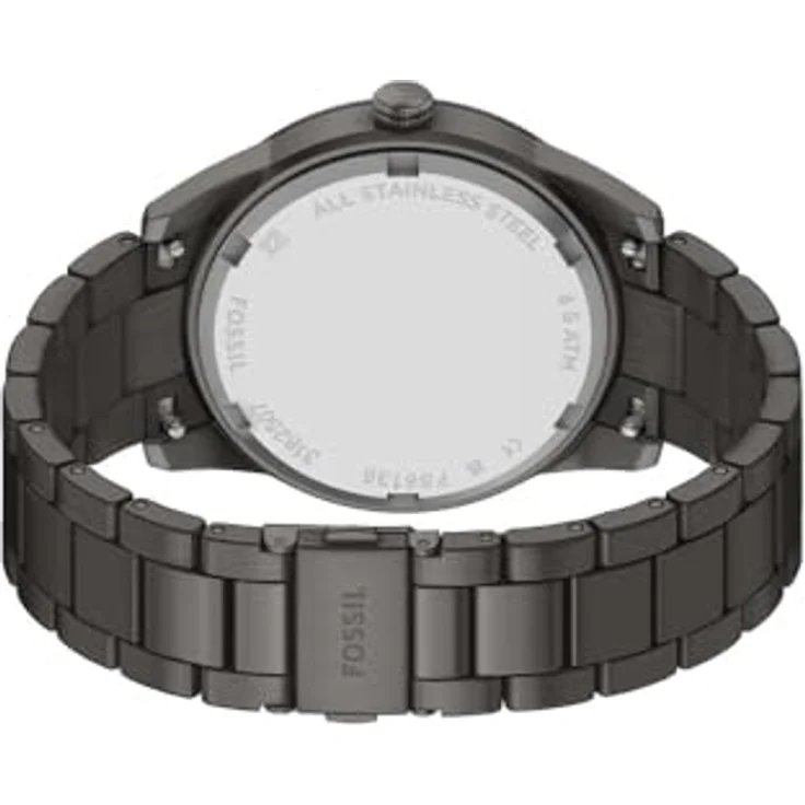 Fossil Quarzuhr PEARSON FS6136, Herrenuhr mit anthrazitfarbenem Edelstahlarmband, analog, Tages- und Wochentagsanzeige, schwarzes Sunray-Zifferblatt – Bild 6