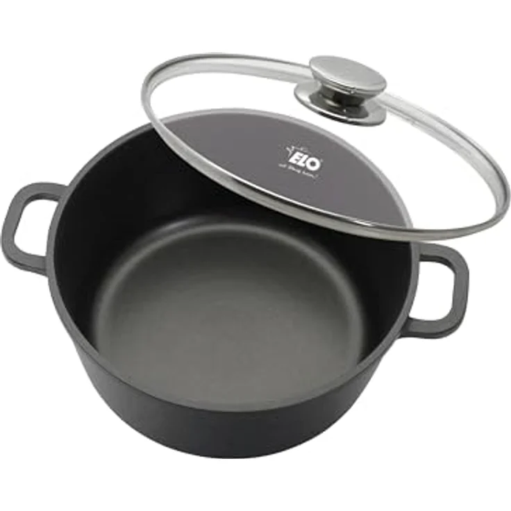 ELO Alucast Kochtopf 16 cm, Aluminiumguss mit Glasdeckel, PFAS-frei, antihaftbeschichtet, induktionsgeeignet, schwarz – Bild 3