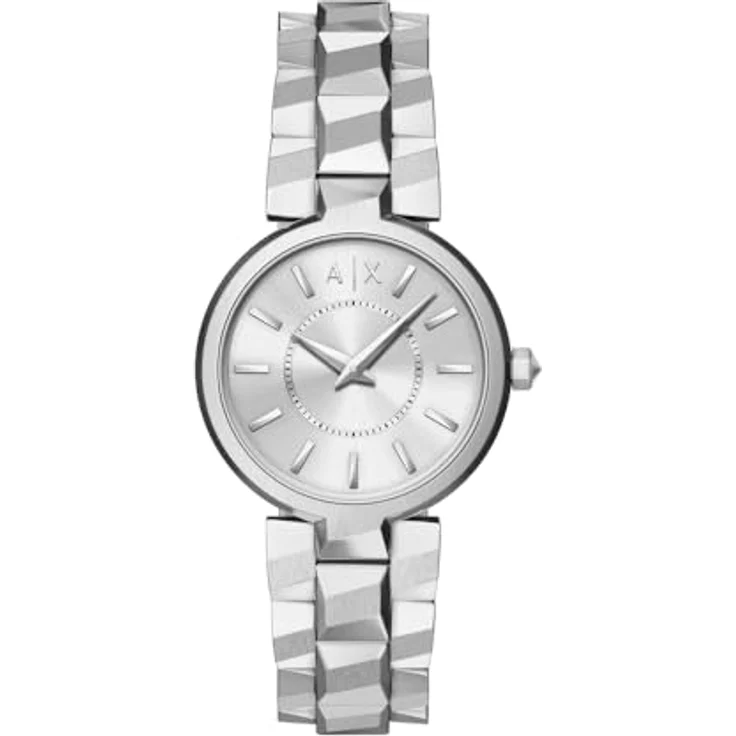 Armani Exchange AX4405 Damen 34MM Edelstahl Uhr, silberfarben, Quarzwerk, kratzfestes Mineralglas, wasserdicht bis 50 m – Bild 1
