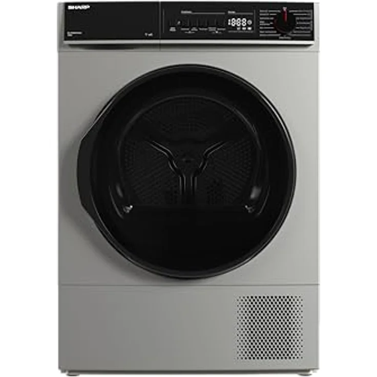 Sharp KD-PRO0S7GSD-DE Wäschetrockner, 10 kg, Energieeffizienzklasse D, WiFi, 15 Programme inkl. 20-Minuten-Schnelltrockenprogramm, Silber – Bild 1