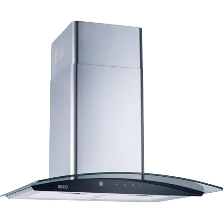 NEG Dunstabzugshaube NEG3860WH2, Wandhaube 60 cm Edelstahl mit Glasschirm, Sensor-Touch, 2 Boost Powerstufen bis 787 m³/h, 10-lagige Metall-Fettfilter – Bild 1