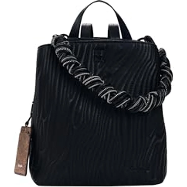 Desigual Helium City Rucksack, schwarz, 29 cm, 100% Polyurethan, kompakte Form – Bild 3