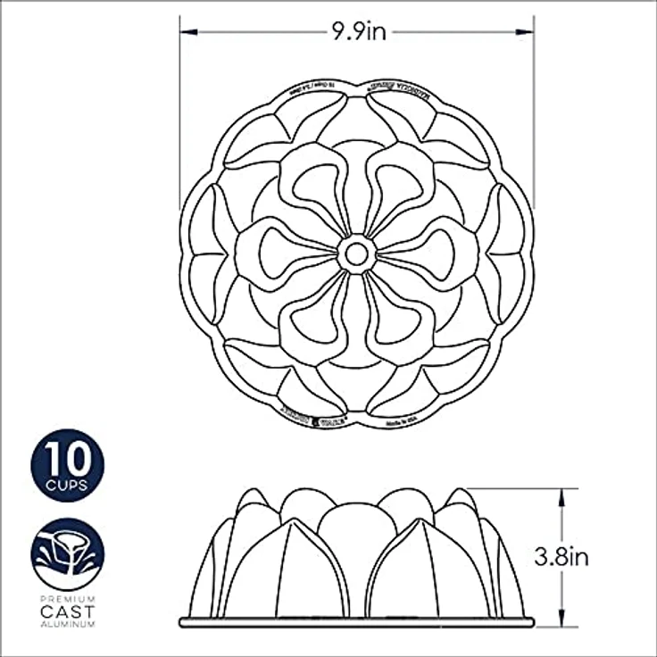 Nordic Ware 93848 Magnolia Gugelpfanne, Aluminiumguss, 10 Tassen, Toffee – Bild 15