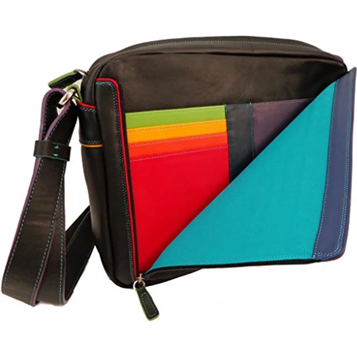 Mywalit Umhängetasche Leder 23 cm, schwarz, 100% Leder, 23 cm x 6 cm x 18.5 cm