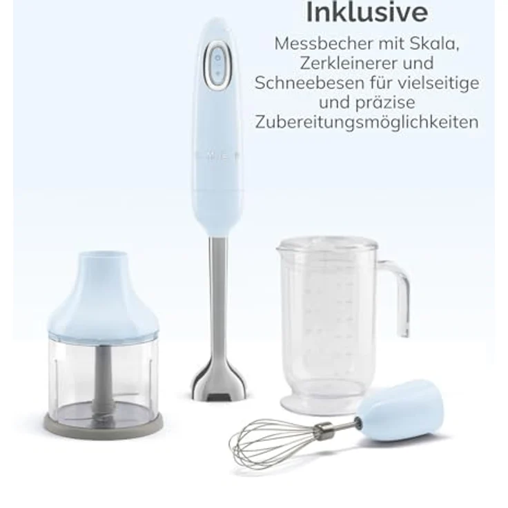 Smeg Stabmixer Smeg-hbf03rdeu, 700 Watt Motor, Retro-Design, rot – Bild 5