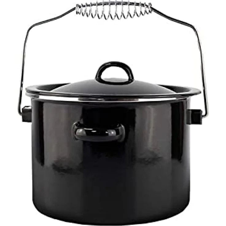 Campingtopf 3,5 Liter Kochtopf mit Deckel Emaillebeschichtung Michelino