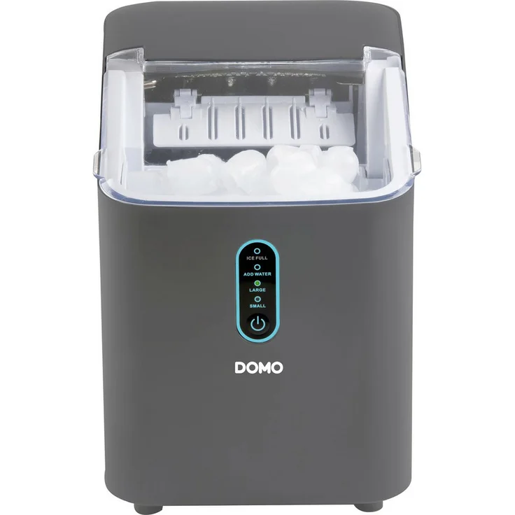 Domo Eiswürfelmaschine DO1132IB, Eiswürfelbereiter mit 1 l Wassertank, 12 kg Eis pro Tag, selbstreinigend, große Sichtfenster