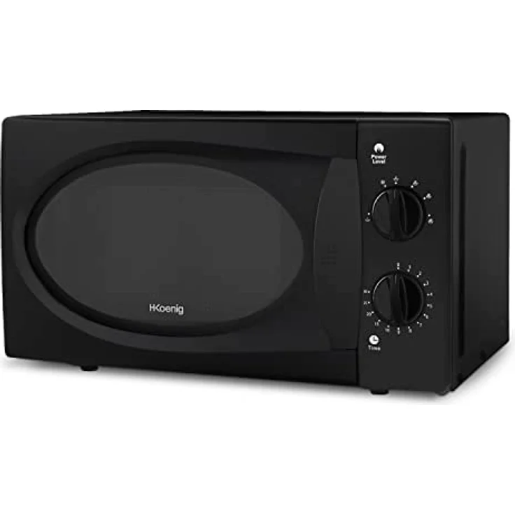 H.Koenig VIO6B Kompakte Mikrowelle, 20 l, Schwarz, leistungsstark 700 W, Drehteller 24,5 cm, Multifunktional, 5 Heizstufen und Auftaufunktion, Timer bis 30 Minuten, schnell, Arbeitsplatte – Bild 2