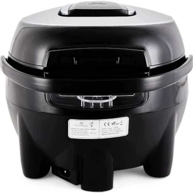 Yum Asia Sakura Reiskocher, 8 Tassen mit Keramikbeschichtung, Advanced Fuzzy Logic, 6 Reis- und Multifunktionen, Schwarz und Silber, 220–240 V (EU-Stecker) – Bild 3