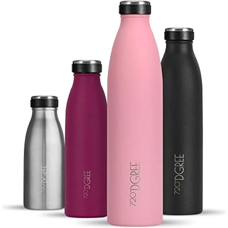 720°DGREE Edelstahl Trinkflasche “milkyBottle” - 1L - BPA-frei, Auslaufsicher, kohlensäuregeeignet, Thermosflasche für Sport, Uni, Outdoor – Bild 1