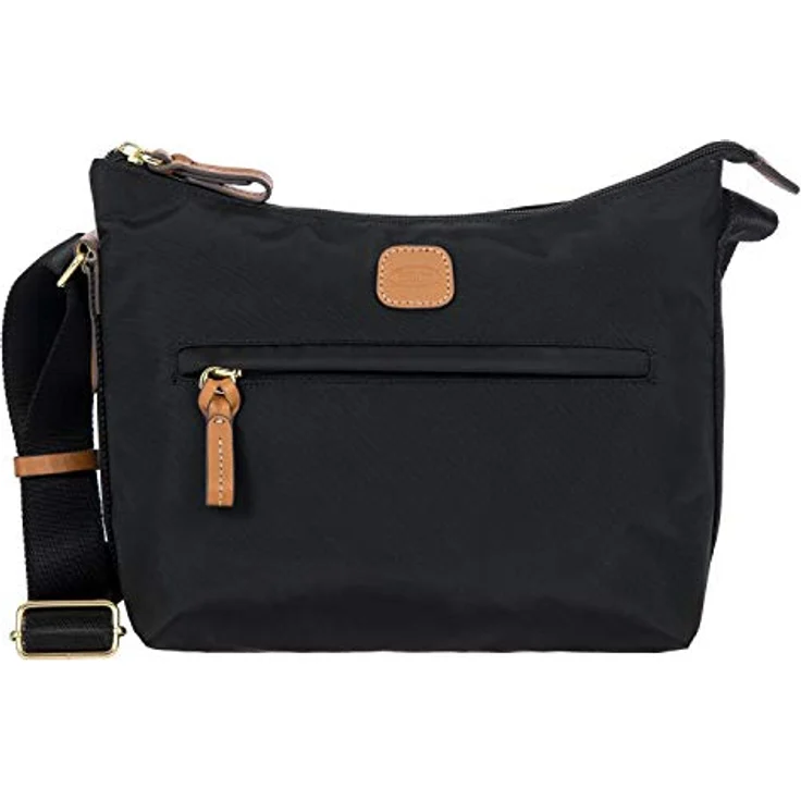 Bric's X-BAG & X-Travel Umhängetasche, Nylon mit Lederdetails, schwarz, verstellbarer Schultergurt, Reißverschlusstaschen – Bild 1