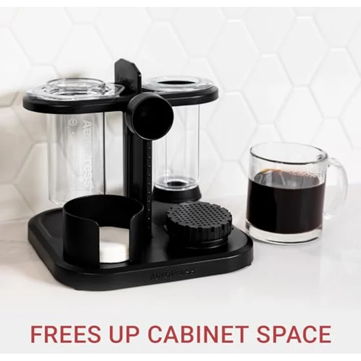 AeroPress Organizer Ständer, kompakte Aufbewahrung für Original, Clear, XL Kaffeemaschinen & Zubehör – rutschfester Stand, Schwarz – Bild 4