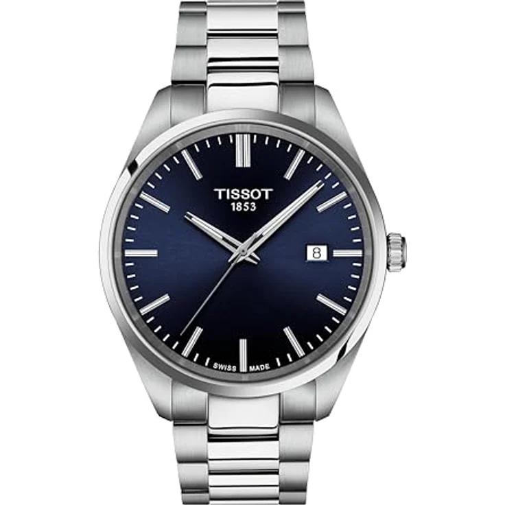 Tissot PR100 Acier, Armbanduhr mit blauem Zifferblatt, Durchmesser 40 mm – Bild 1