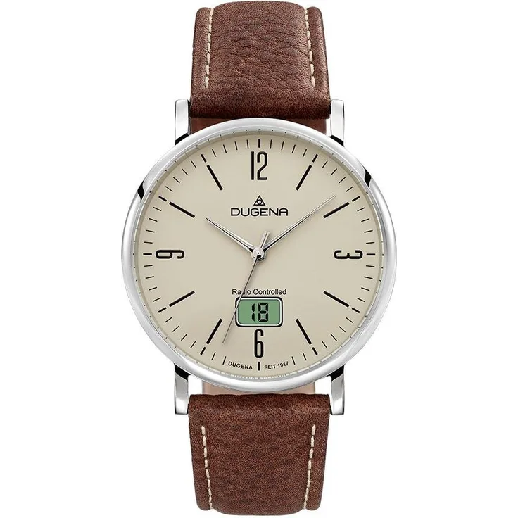 Dugena Funkuhr Mondo Funk, 4460845, Herrenuhr mit Datum, Saphirglas