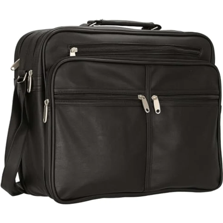 d&n Travel Bags Flugumhänger 39 cm, schwarz, 100% Kunstleder, 39 x 20 x 34 cm – Bild 5