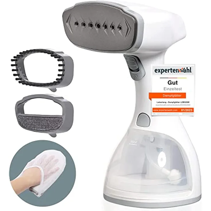 LEBENLANG Steamer Dampfglätter (1500W, 300ml, Quick & Go Automatik) LCD Hand Dampfbürste Dampfglätter Kleidung & Hemden bügeln - Dampfbügler Reise Bügeleisen Dampf Bügel - Steam Iron Bügelmaschine