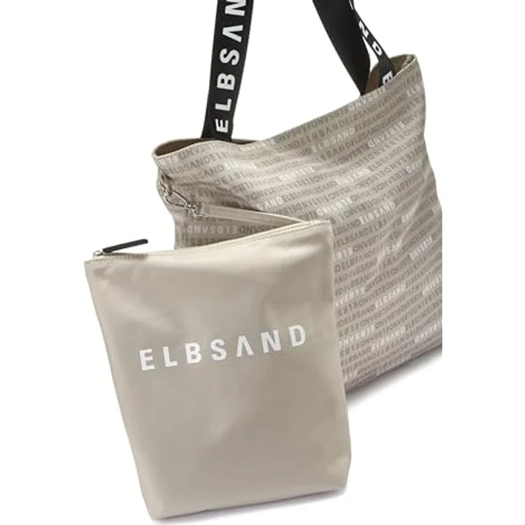 Elbsand Shopper Strandtasche XXL, vegane Handtasche mit Allover-Logoprint und herausnehmbarer Innentasche – Bild 4