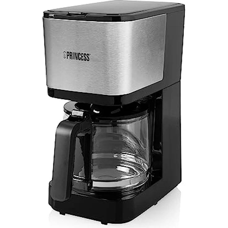 Filterkaffeemaschine Schwarz mit Edelstahl - Permanentfilter & Glaskanne für 12 Tassen – Bild 5