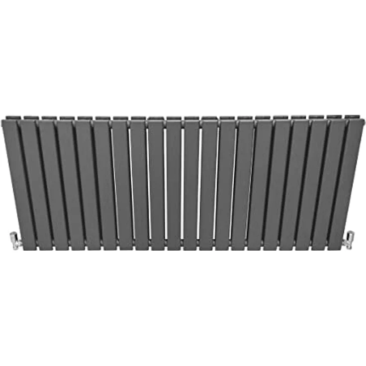Paneelheizkörper Flachheizkörper Design Heizkörper Heizung 60cm x 140cm Anthrazit Grau Horizontal Heizgerät Doppellagig Wandheizkörper Küche Wohnzimmer Badezimmer Reinigungsbürste und Befestigungsset – Bild 4