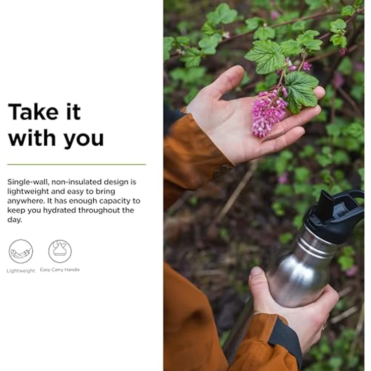 Klean Kanteen Classic Edelstahl Trinkflasche 532ml mit Flip Sport Cap, auslaufsicher und spülmaschinengeeignet – Bild 3