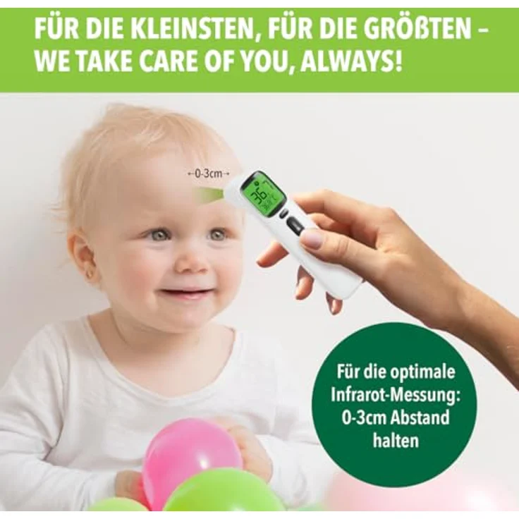 IEA Medical Infrarot Fieberthermometer kontaktlos – Digital, für Babys, Kinder & Erwachsene, mit Fieberalarm & Stirnmessung – Bild 5