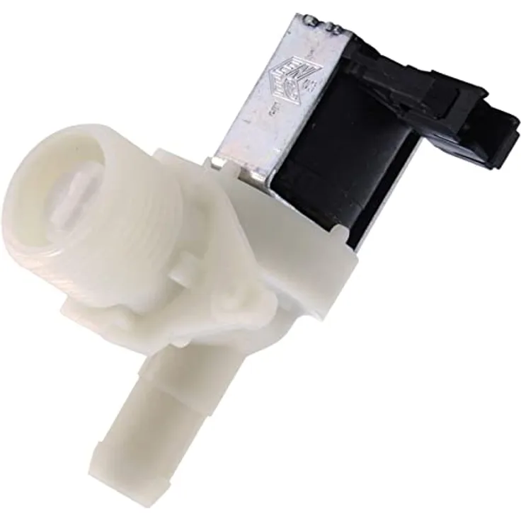 Whirlpool Magnetventil 481227128375 C00312238 für Waschmaschinen, kompatibel mit Bauknecht-Modellen und Zubehör in klassischem Schwarz