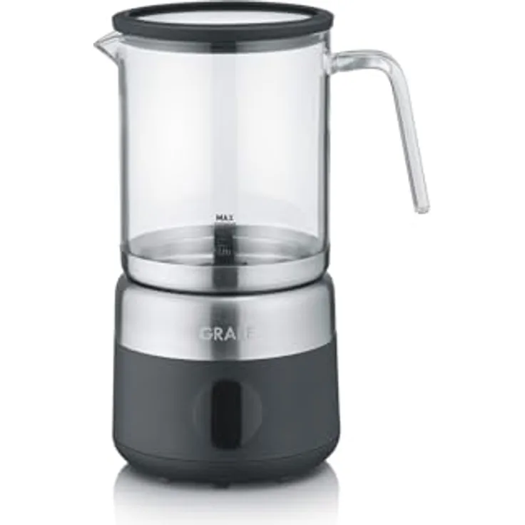 Graef MS802EU Milchaufschäumer, kabelloser Milchschäumer mit 600 W Leistung und 5 wählbaren Funktionen, schwarz