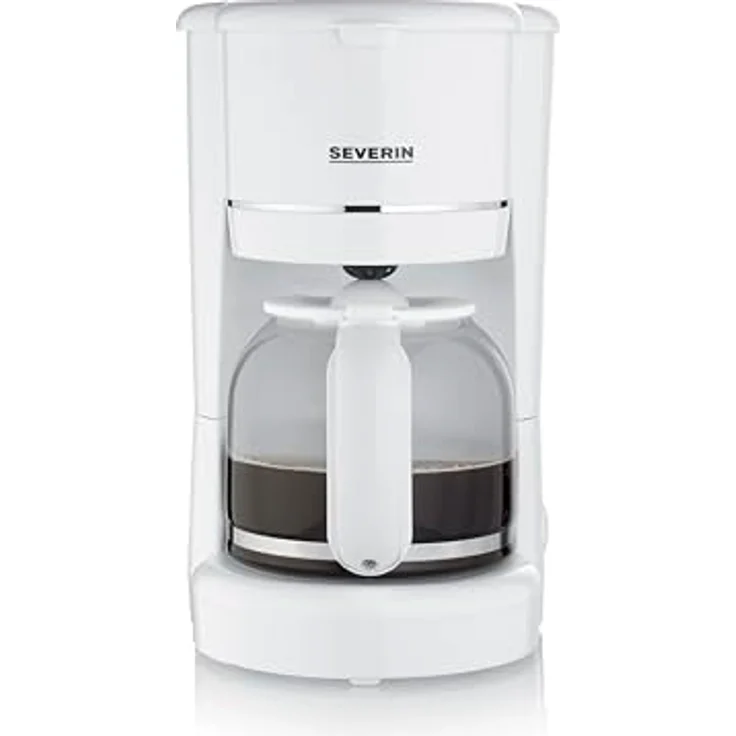 SEVERIN Filterkaffeemaschine mit Glaskanne, Kaffeemaschine mit Permanentfilter, für bis zu 10 Tassen (1,25L), mit Warmhalteplatte und Auto-Abschaltung, 900 W, weiß, KA 4323 – Bild 1