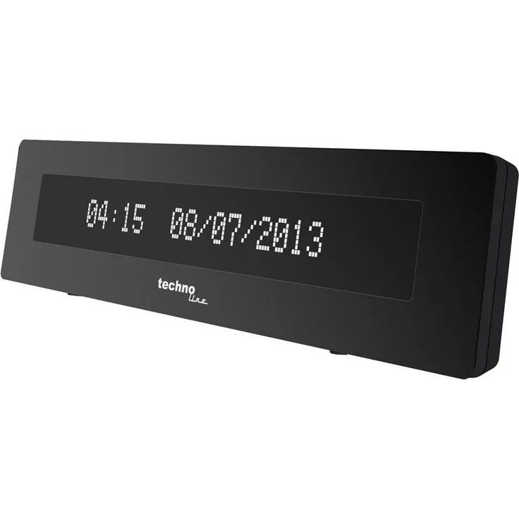 technoline Wecker WT 435, Quarzuhr mit Zeit- und Datumsanzeige in Worten (Deutsch/Englisch) in 5-Minuten-Schritten, inklusive Netzteil