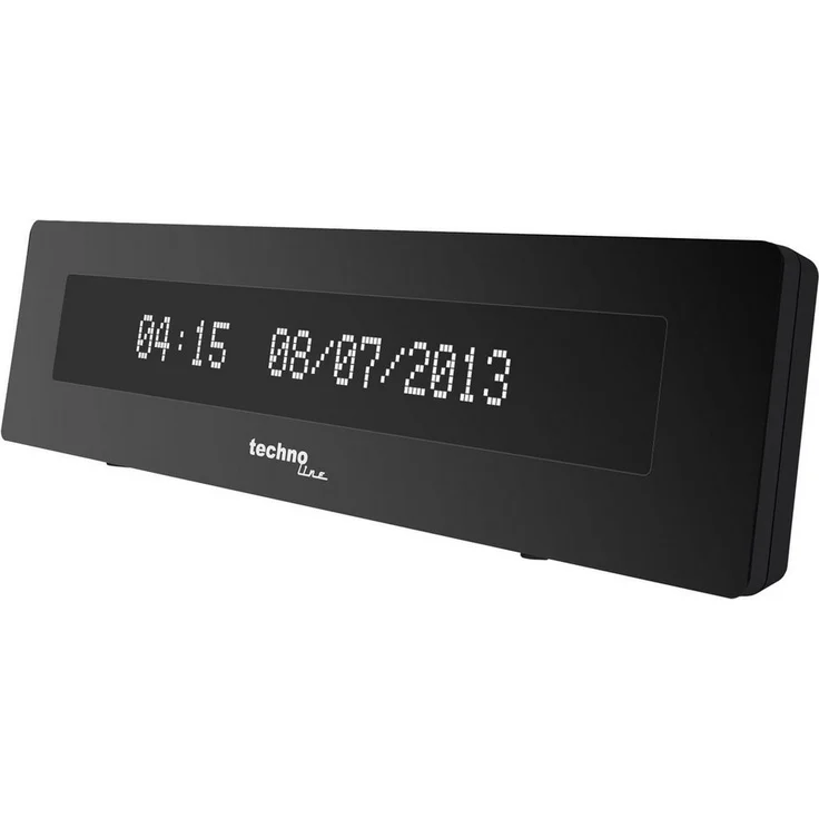 technoline Wecker WT 435, Quarzuhr mit Zeit- und Datumsanzeige in Worten (Deutsch/Englisch) in 5-Minuten-Schritten, inklusive Netzteil