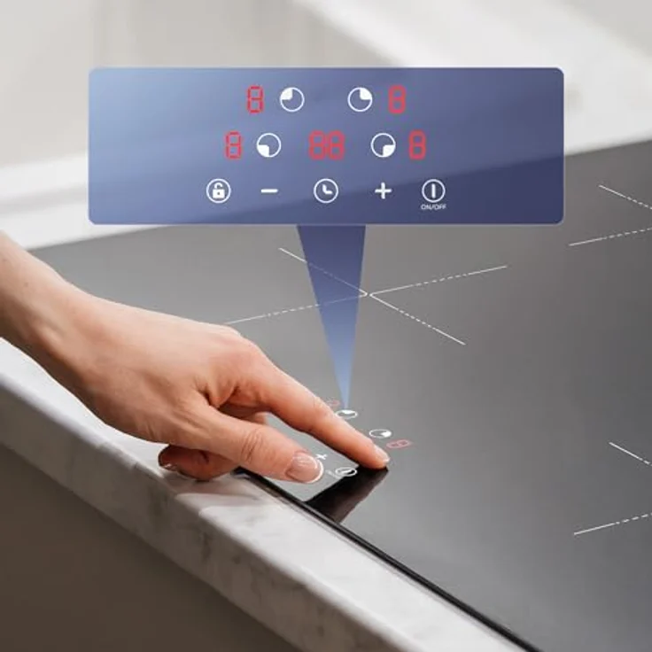 CIARRA Induktionskochfeld CABBIH4, 60cm, 9 Leistungsstufen, 4 Kochzonen mit Touch Control und Timer-Funktion – Bild 2
