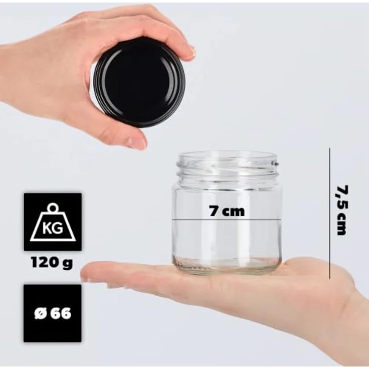KADAX 100er Set Einmachgläser 200ml TO66, dickwandige Marmeladengläser mit luftdichtem Schraubdeckel, spülmaschinenfest und lebensmittelecht – Bild 2