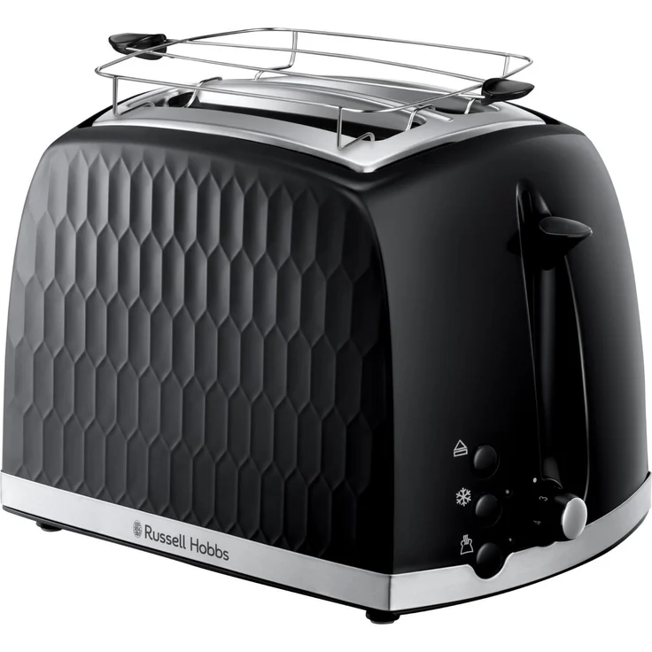 Russell Hobbs Toaster 26061-56, Doppelschlitz mit Wabenoptik, 850W, 6 Bräunungsstufen, schwarz