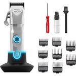 GAMMAPIU' Cyborg Professioneller Herren-Haarschneider, Clipper mit Bürstenlosen Motor, 200 Minuten Autonomie ohne Kabel, Zwei Klingeneinstellhebel 0 Abstand, 8 Kämme, Stabiles Metallgehäuse