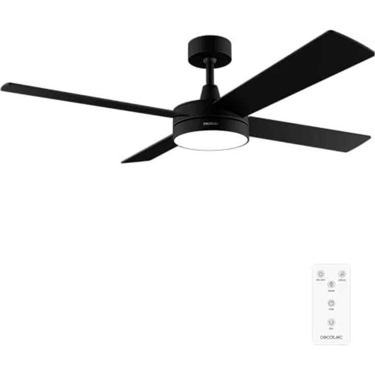 Cecotec Deckenventilator EnergySilence Aero 5200 Line, 60 W Kupfermotor, 132 cm (52"), mit Fernbedienung, Timer, LED-Licht und Winterfunktion, schwarz – Bild 2