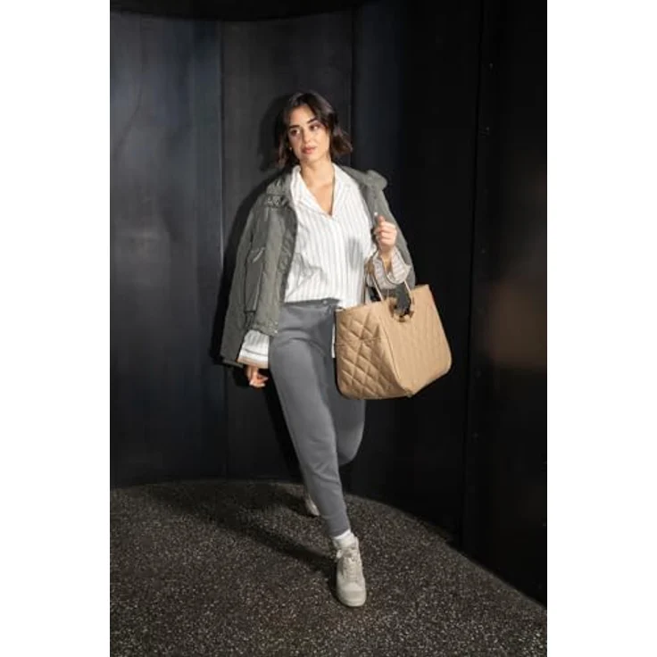 REISENTHEL® Shopper loopshopper l rhombus ginger - Stilvolle Tasche mit Rautenmuster und metallischen Griffen – Bild 6
