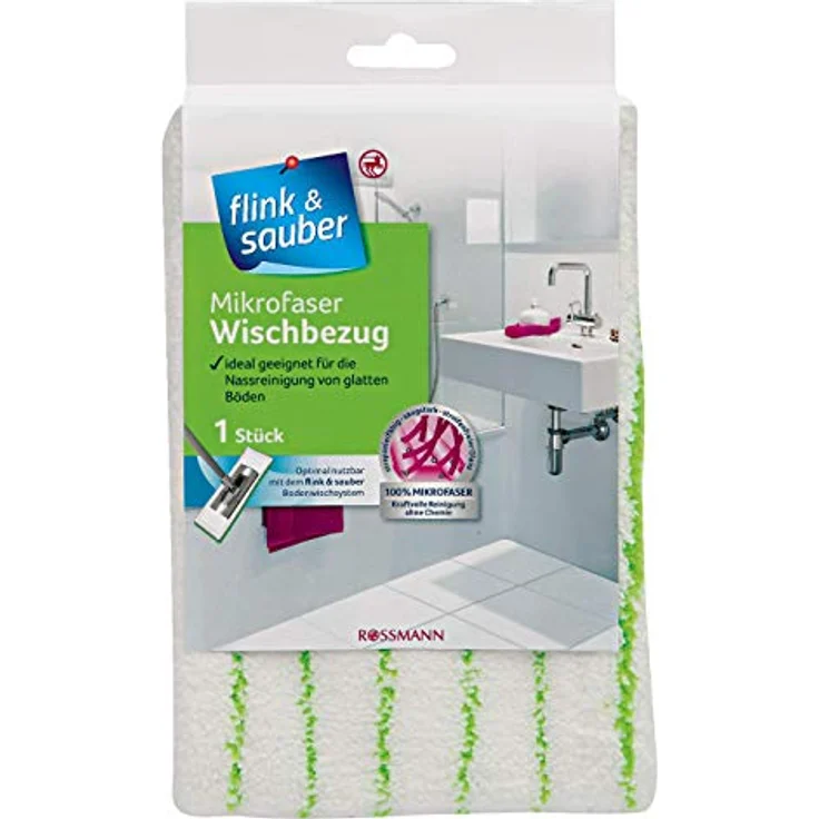 Flink & Sauber Mikrofaser Mop Ersatz, 46x16 cm für effektive Bodenreinigung – Bild 1