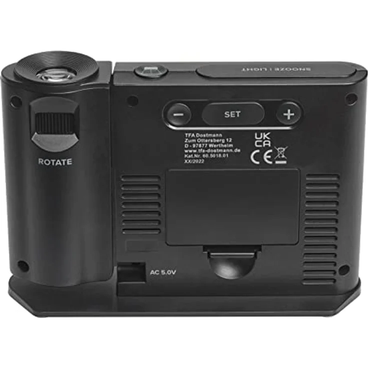 TFA Projektionswecker, Funkwecker mit 270° rotierbarem Display und Temperaturanzeige – Bild 3