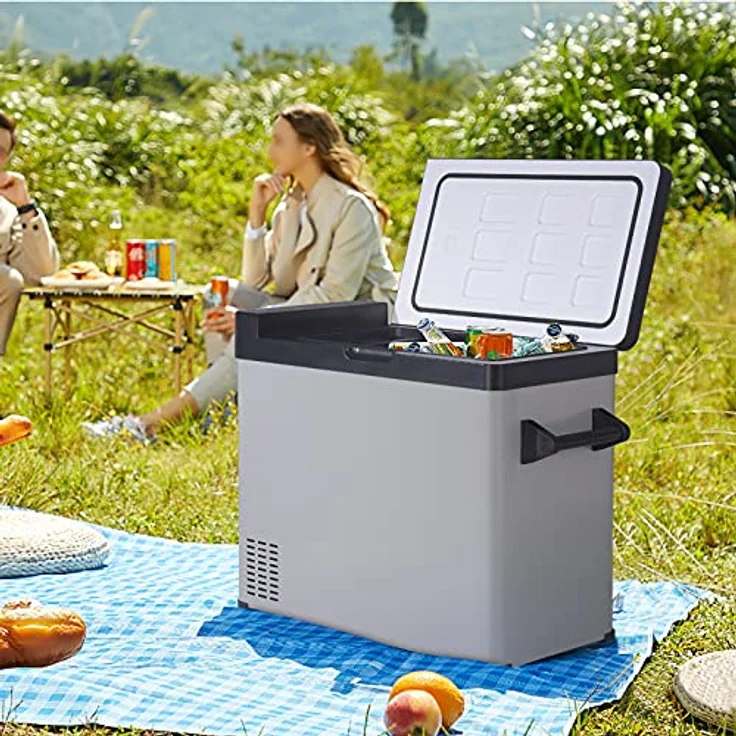 WOLTU Kompressor Kühlbox Auto 60L, 12V 230V Elektrische Camping Kühlbox Groß mit Gefrierfach, Dual Zone Kühlschrank, Kühltruhe Auto Mini Kühlbox Gefrierbox für Lkw, Strand, Picknick, Summer Saver, Blau – Bild 2