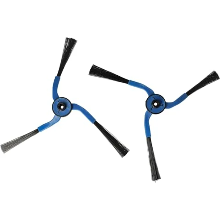 vhbw Bürste passend für Samsung Navibot SR8843, SR8844, SR8845, SR8841, 3-Arm Seitenbürsten, schwarz/blau, 4er Pack – Bild 2