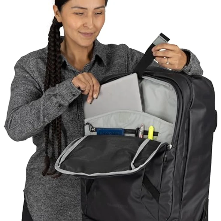 Osprey Transporter Wheeled Carry On Reisetasche, 50 cm, Blau, 38 l, Handgepäck, mit Reißverschlussfach und praktischen Taschen – Bild 8