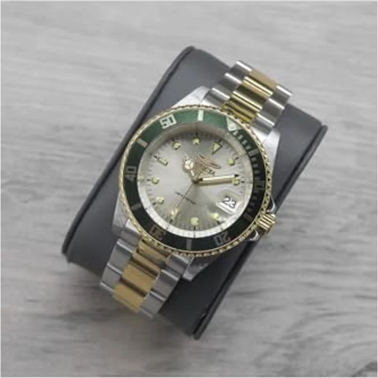 Invicta Pro Diver Automatikuhr, Edelstahl Herren Uhr mit goldenem Zifferblatt, 40mm, 20 bar wasserdicht, 2 Jahre Garantie – Bild 2