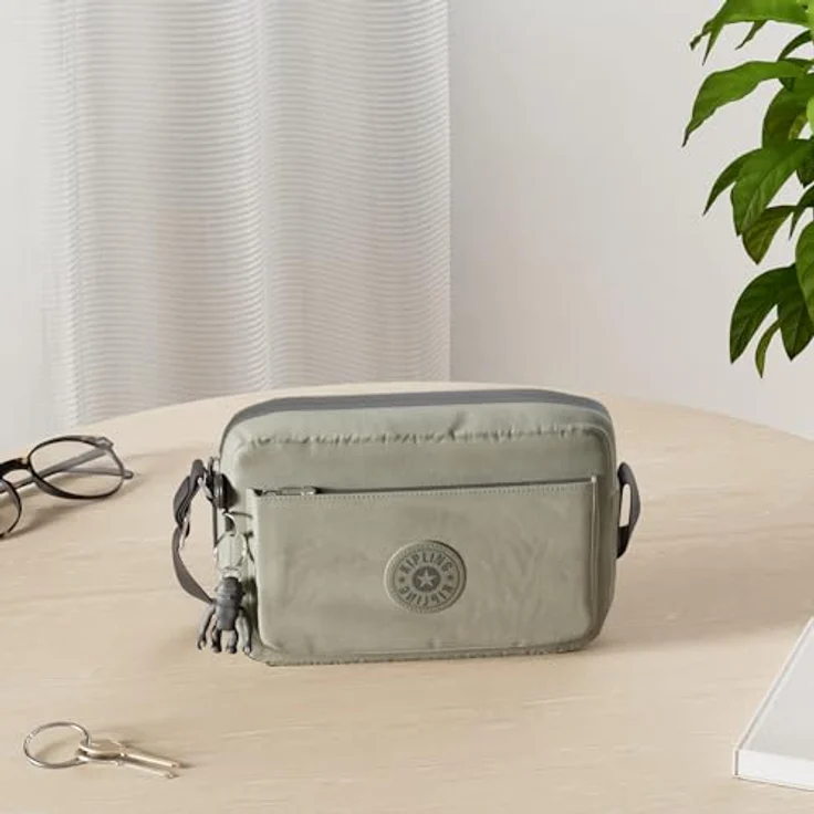 KIPLING Umhängetasche Basic Abanu Crossbody S, grüne Umhängetasche mit vielen Zipperfächern, 20 cm x 13 cm x 4 cm, verstellbarer Schulterriemen – Bild 2