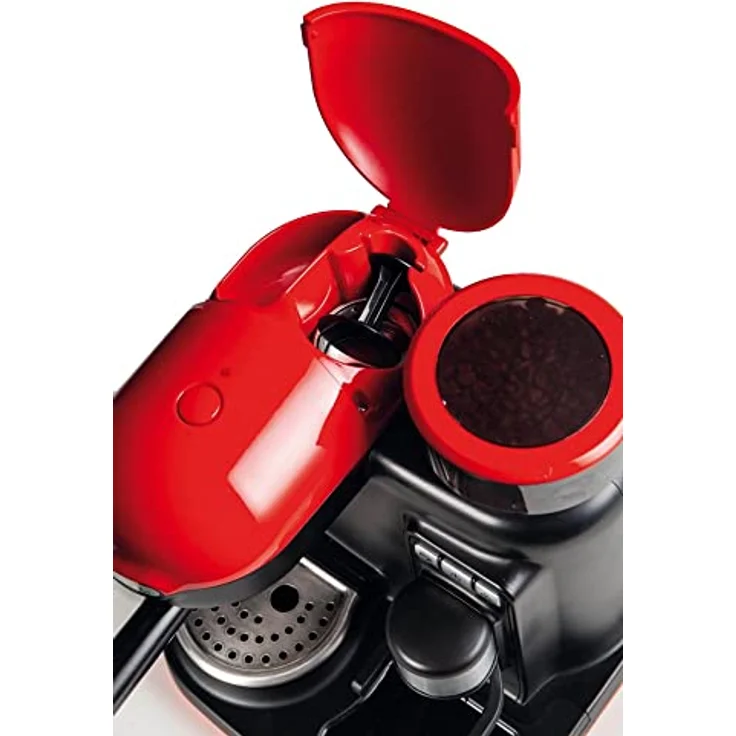 Ariete 1318 Moderna Espressomaschine mit integriertem Mahlwerk, 1080, 800 Cubic_Centimeters, Rot-Schwarz – Bild 2